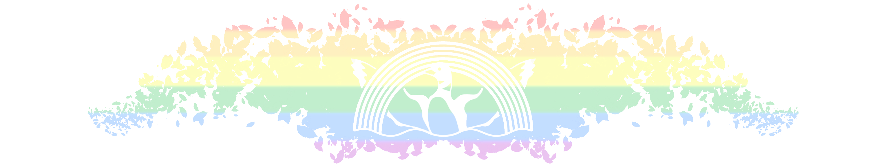 Pastel rainbow loon with outstretched wings